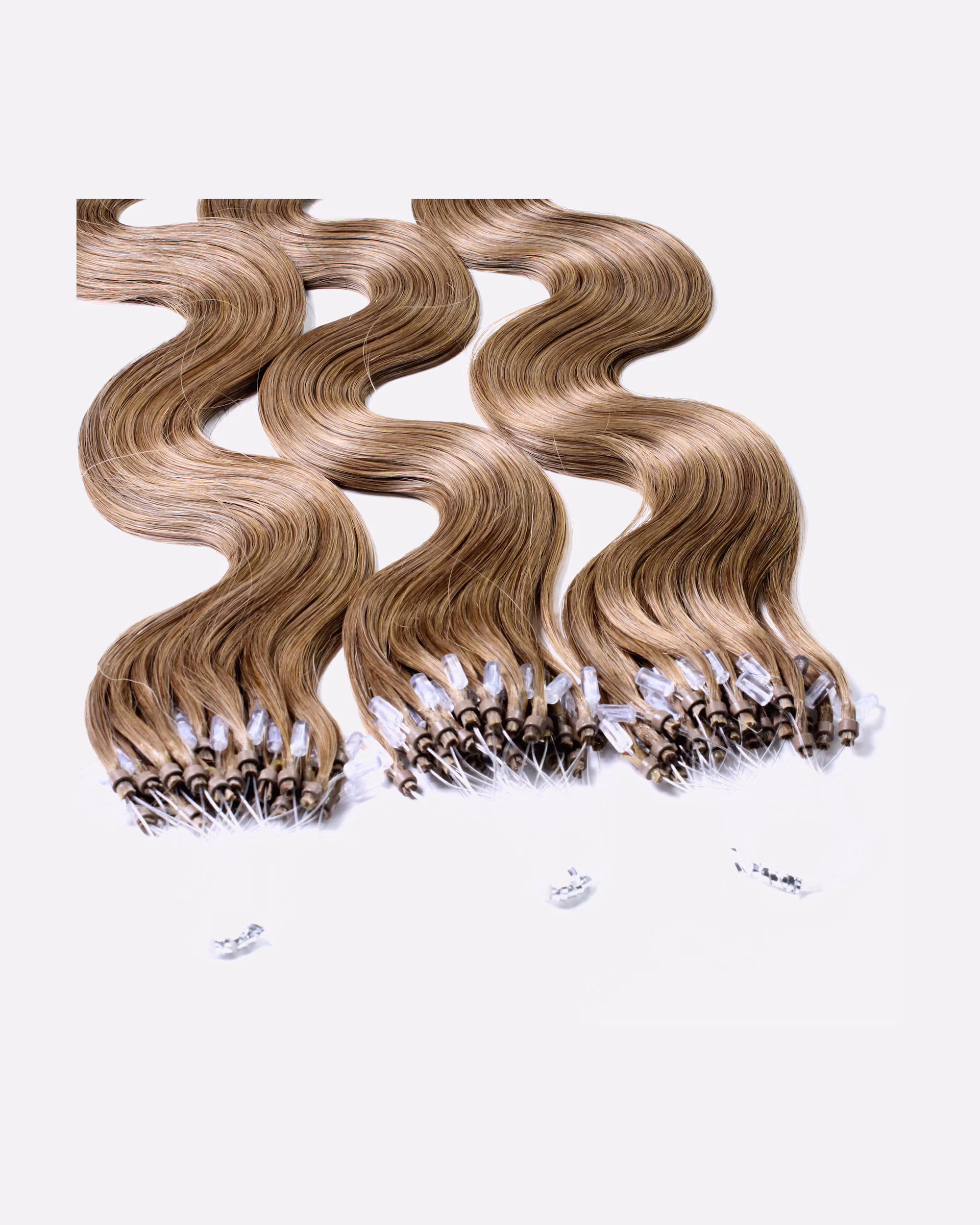 hair2heart Extensions Microring Extensions Real Hair #8/1 Light Blonde Ash 0.5g