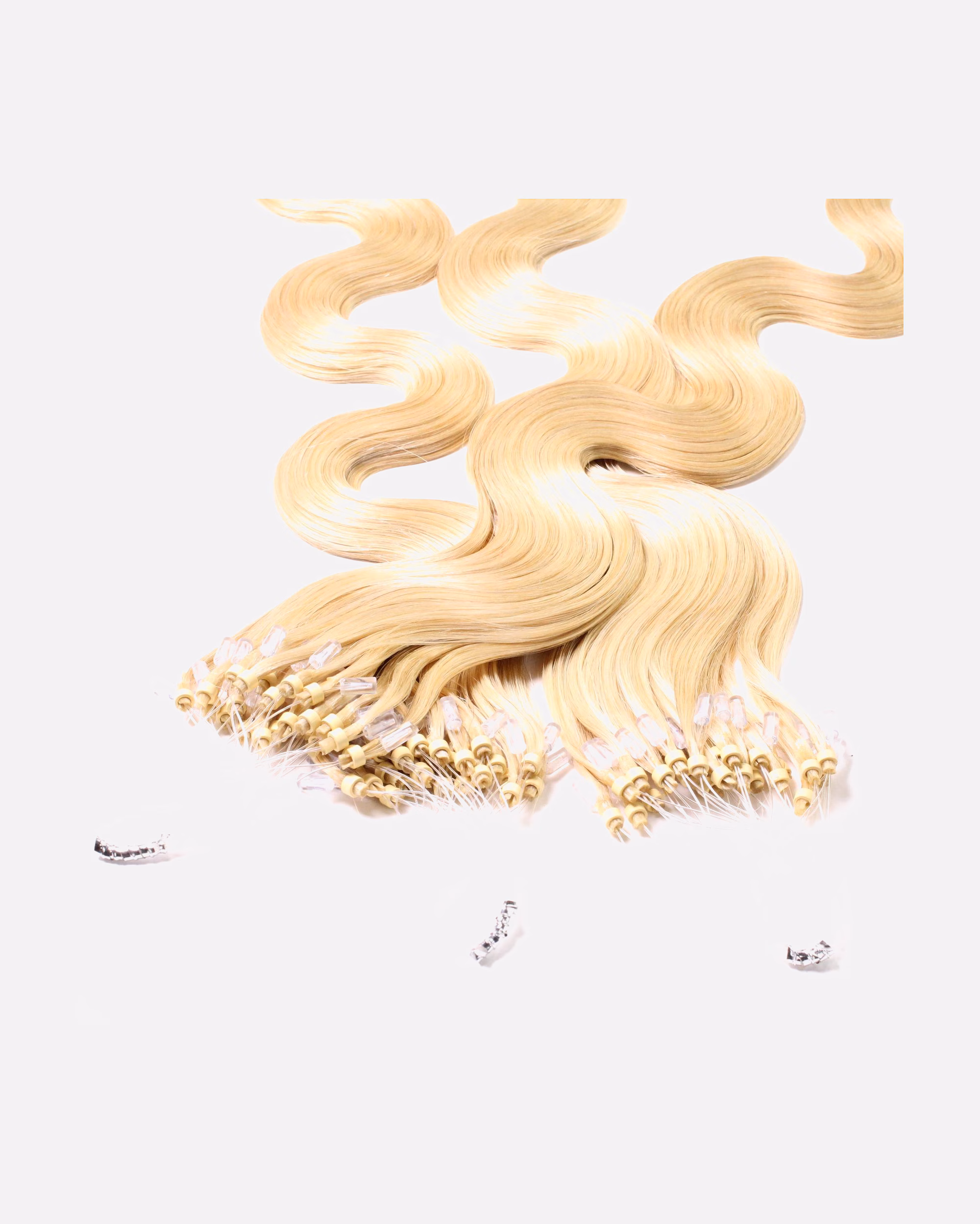 hair2heart Extensions Microring Extensions Real Hair #9/0 Light Blonde 0.5g