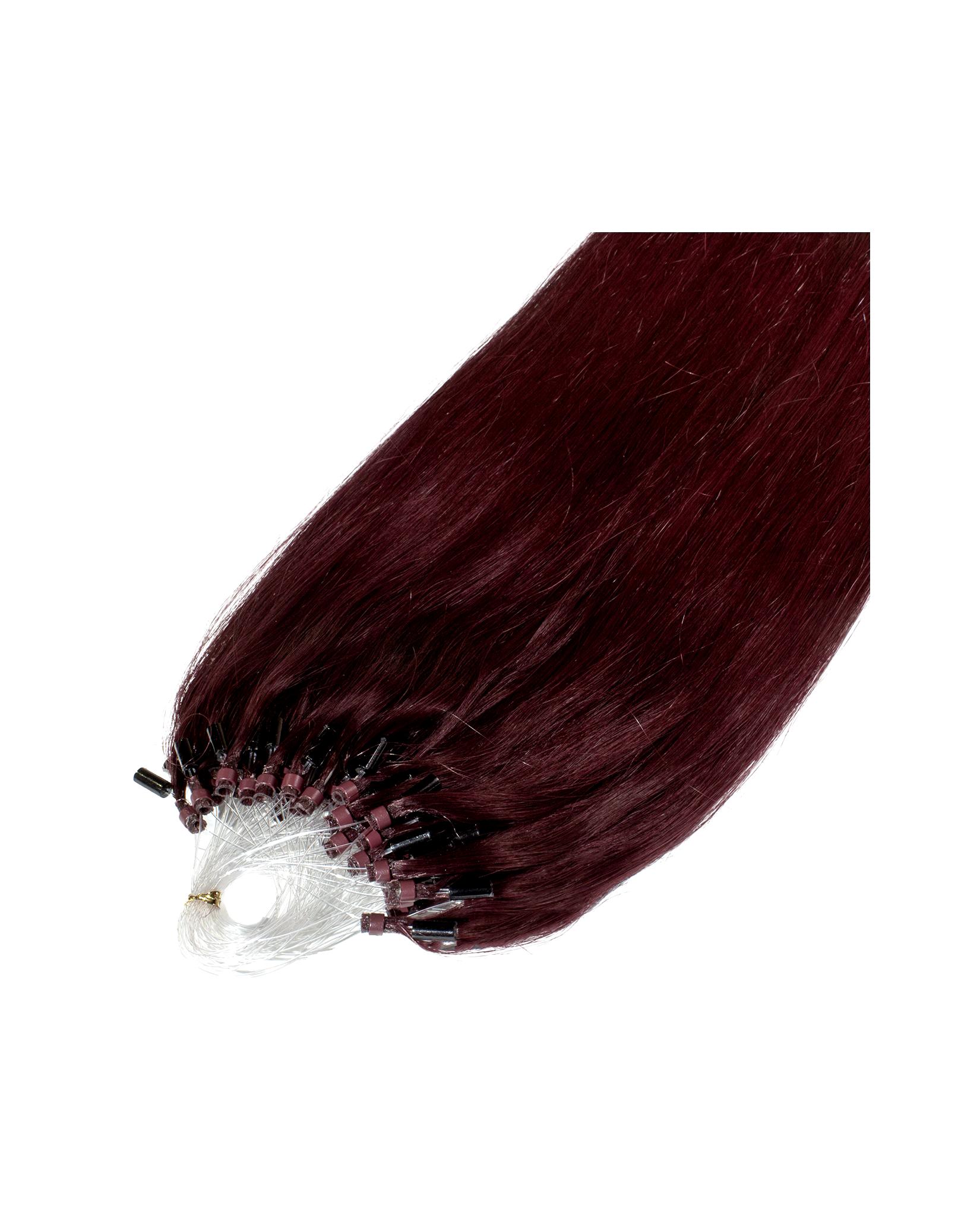 hair2heart Extensions Microring Extensions Premium Real Hair #55/66 Light Brown Intensive Violet-Intensive 0.8g