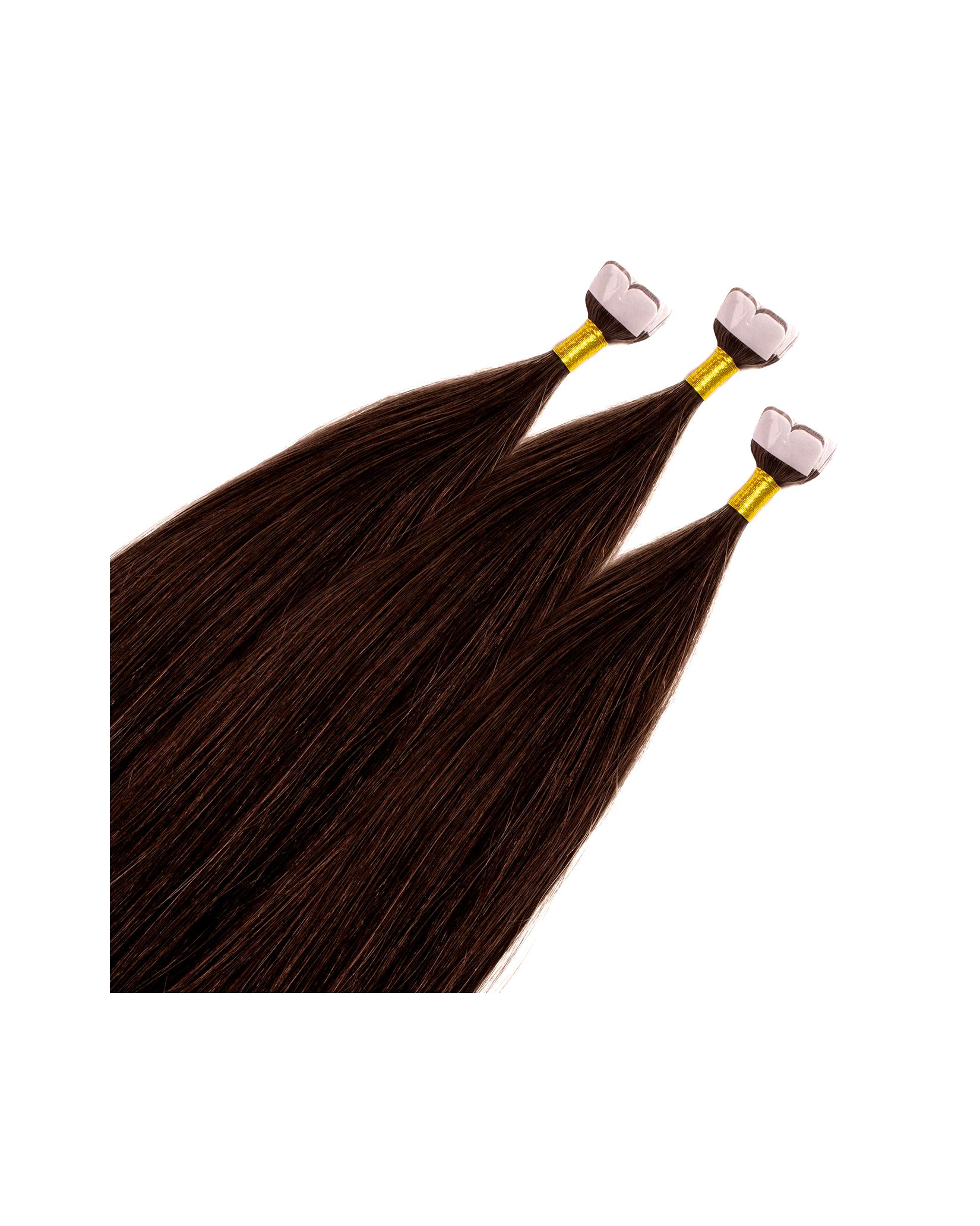 hair2heart Extensions Mini Tape Extensions Premium Real Hair #6/3 Dark Blonde Gold