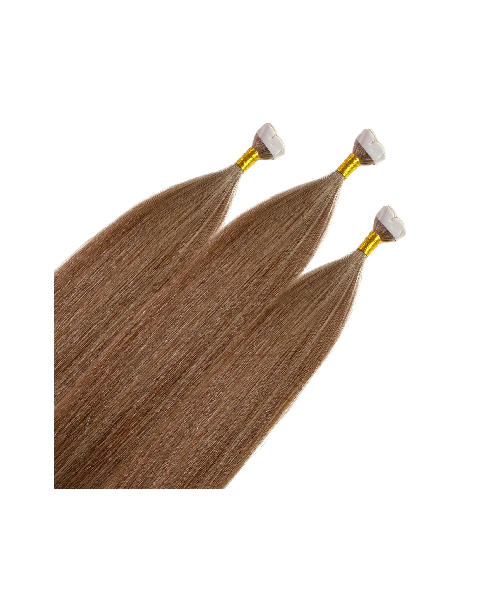 hair2heart Extensions Mini Tape Extensions Premium Real Hair #8/01 Light Blonde Natural Ash