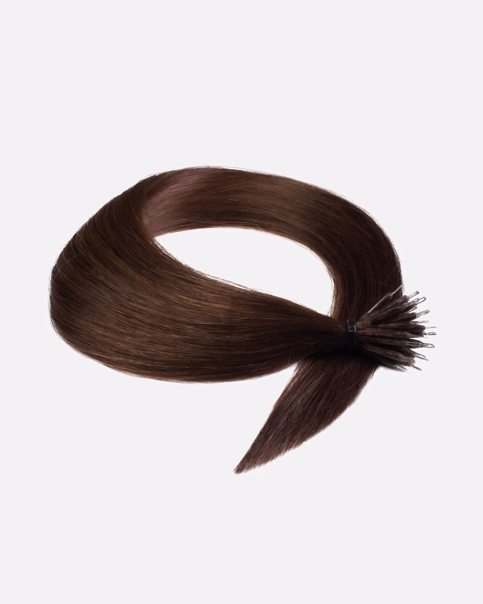 hair2heart Extensions Nanoring Extensions Premium Real Hair #4/77 Medium Brown Brown-Intense 0.8g
