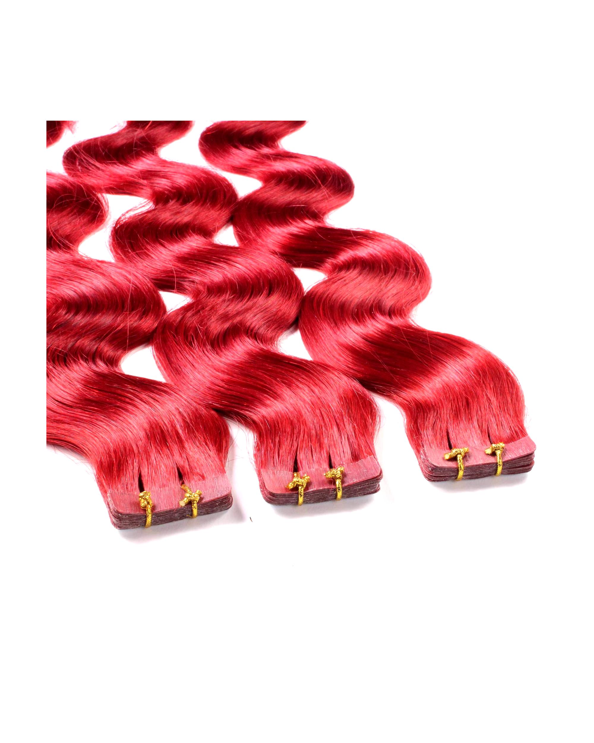 hair2heart Extensions Tape Extensions Real Hair #0/44 Red-Intensive