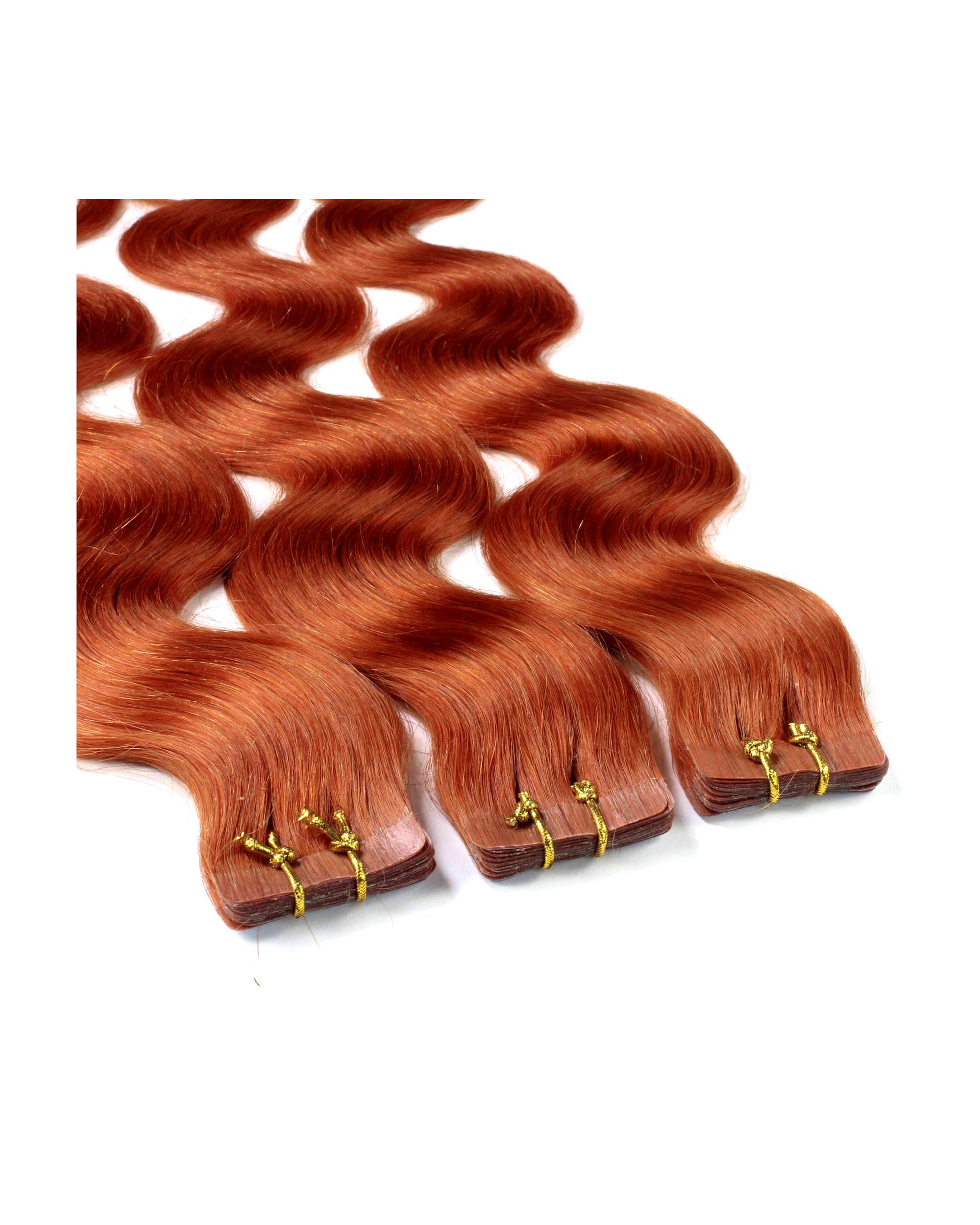 hair2heart Extensions Tape Extensions Real Hair #8/43 Light Blonde Red-Gold