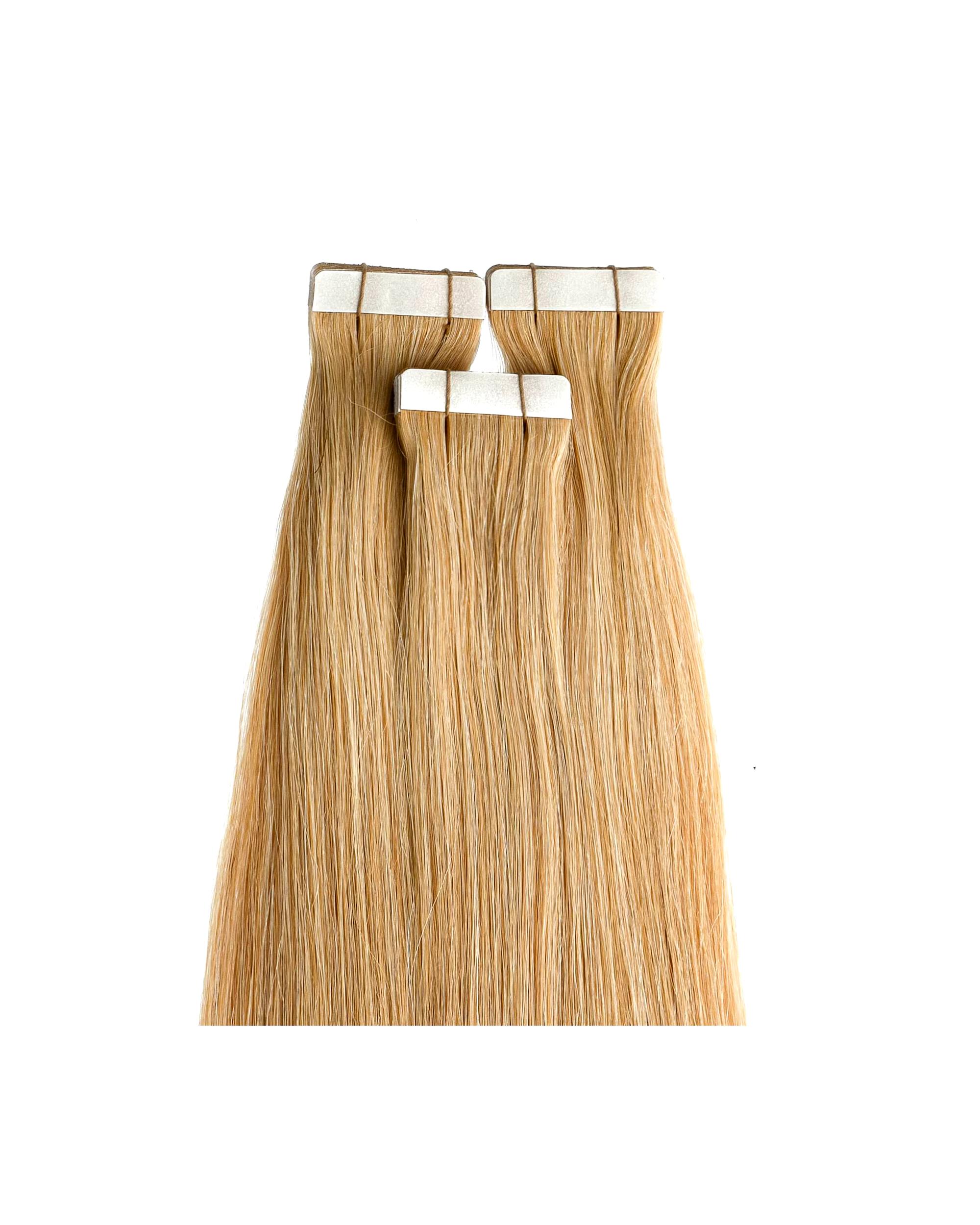 hair2heart Extensions Tape Extensions Premium Real Hair #9/31 Light Blonde Gold Ash