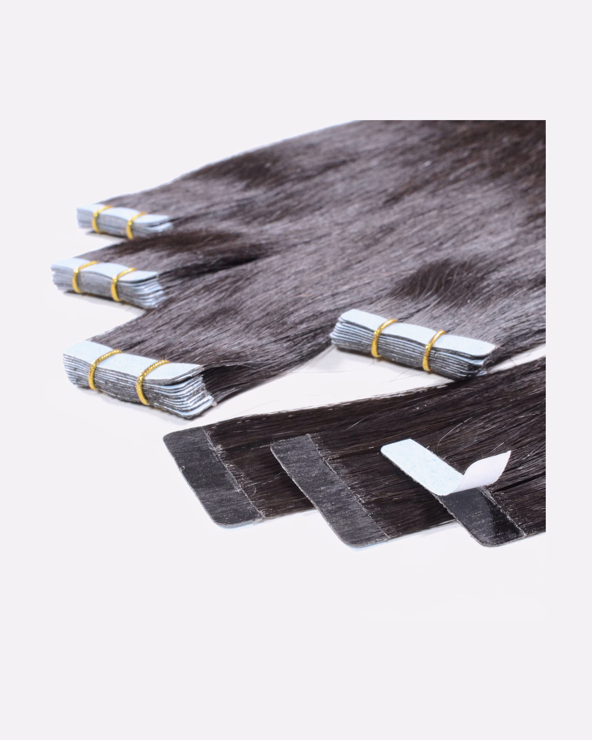 hair2heart Extensions Tape Extensions Premium Raw Hair Natural Black 2.5g