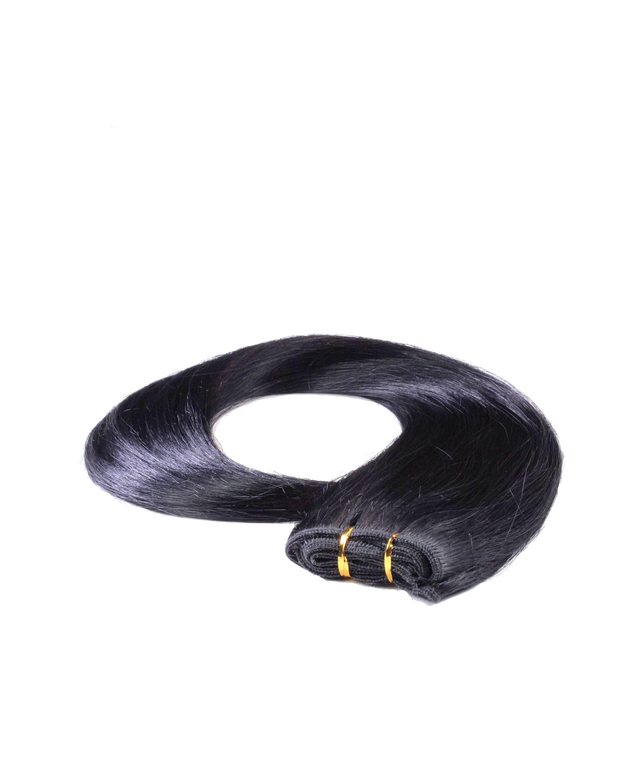 hair2heart Extensions Weft Extensions Real Hair #2/0 Black 100g