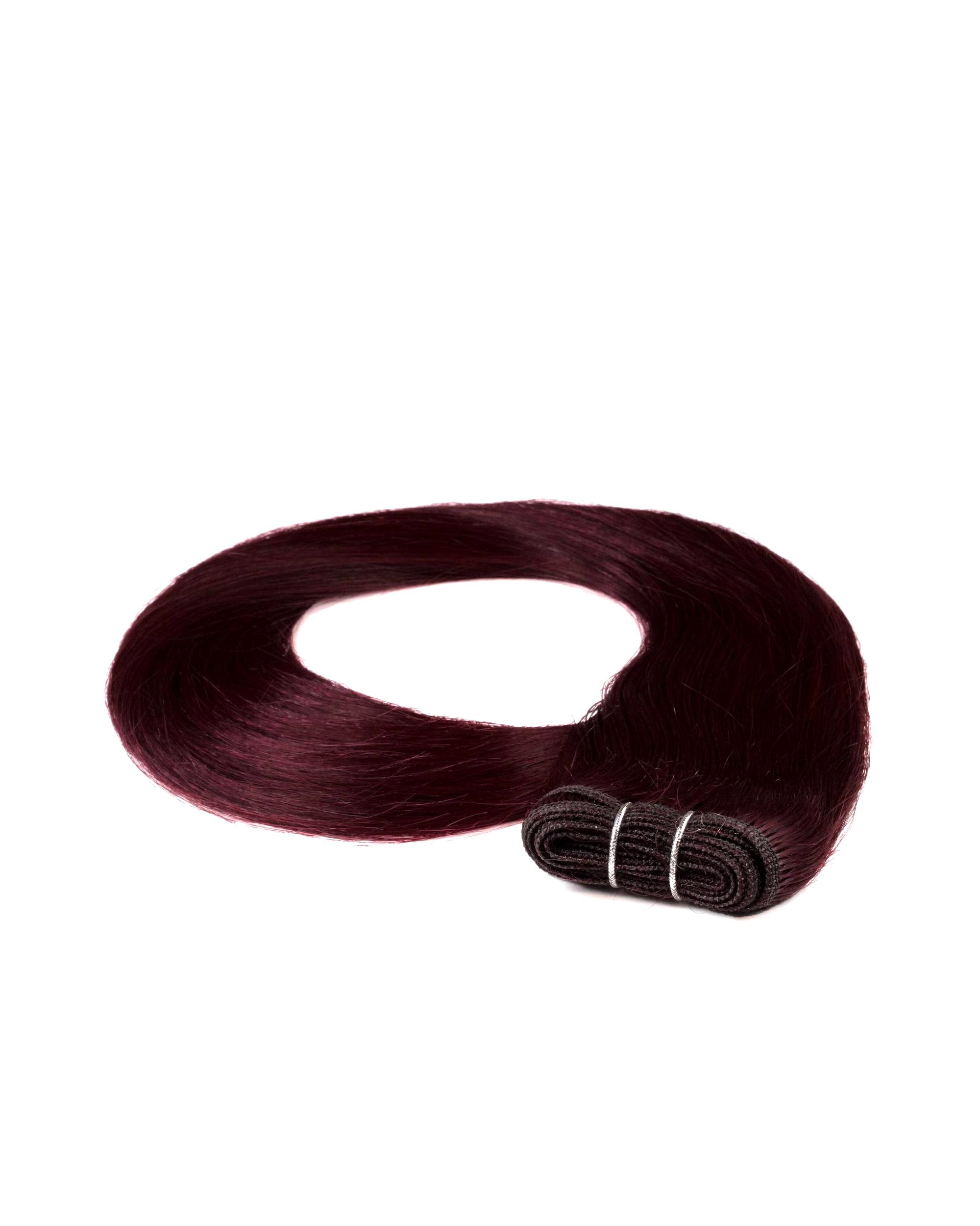 hair2heart Extensions Weft Extensions Real Hair #55/66 Light Brown Intensive Violet-Intensive 100g