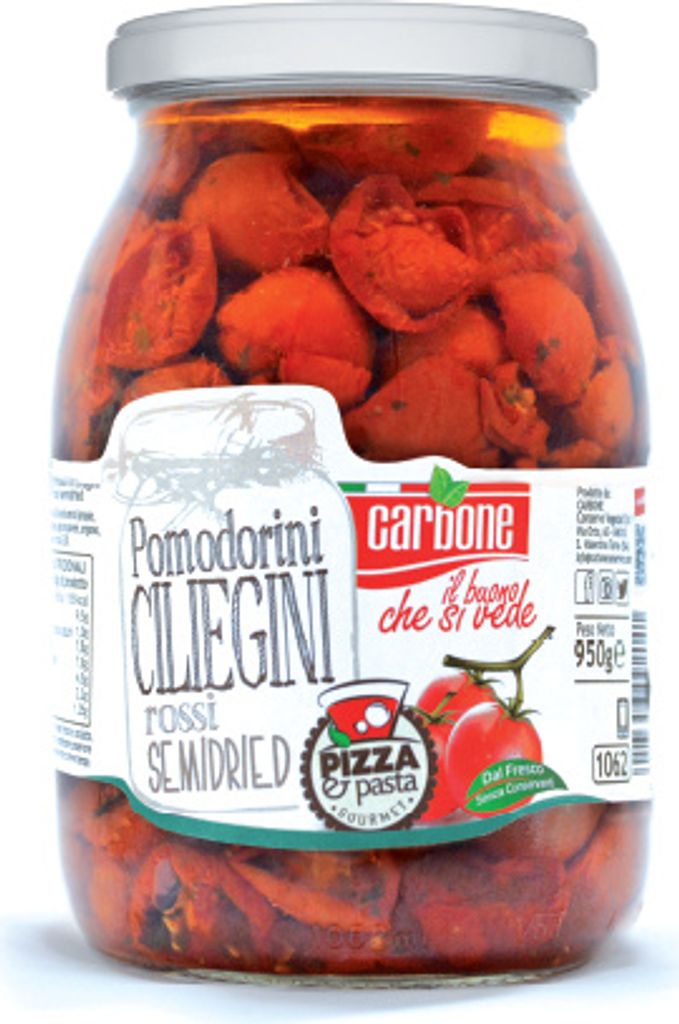 Semi-dried tomatoes Pomodorini Ciliegini Rossi Semi-dried tomatoes 950g - Carbone