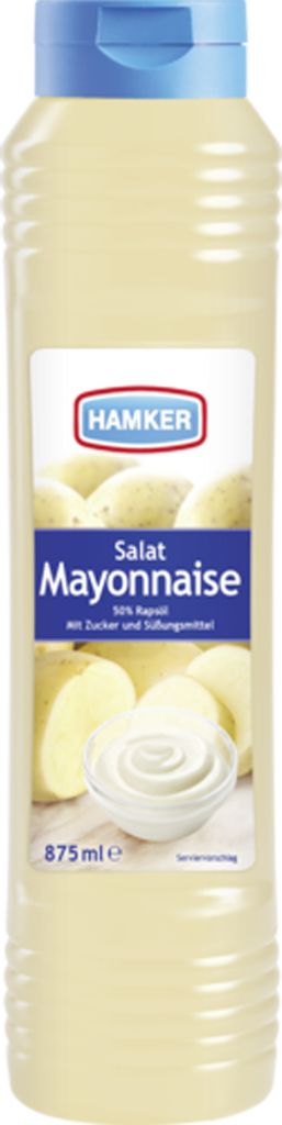 Hamker Salat Mayonnaise cremig fein würzig mit Rapsöl 875 ml