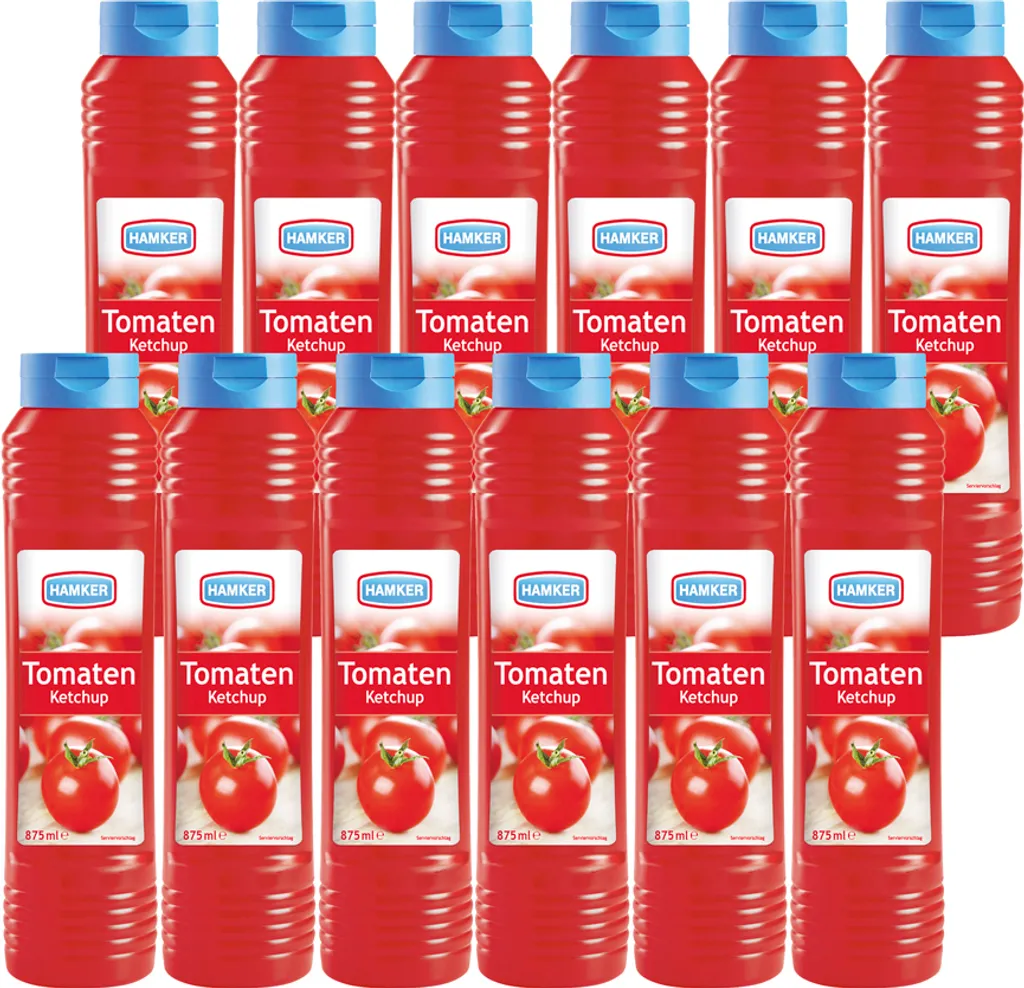 Hamker Tomaten Ketchup für Pommes Steak und gegrilltem 875ml 12er Pack