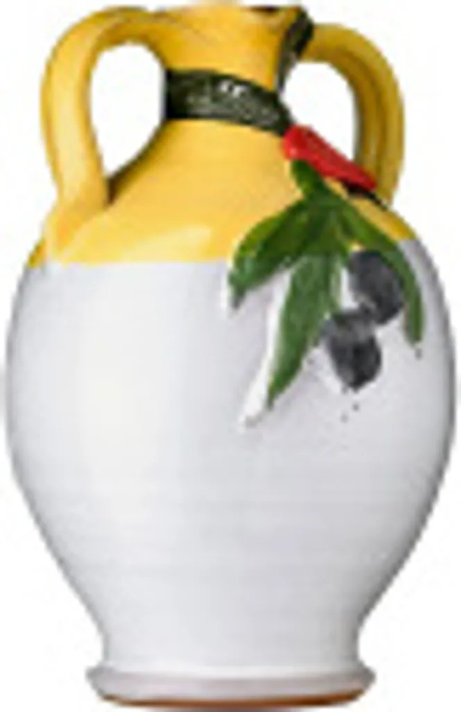 Handgemachter Keramikkrug Cinci mit nativem Olivenöl extra 500 ml Frantoio Galantino