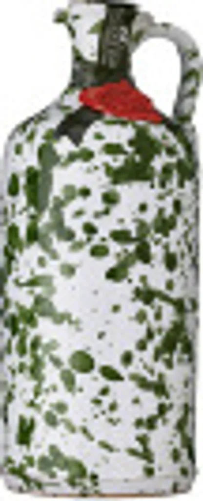Handgemachter Keramikkrug Fantasia Verde mit Nativem Olivenöl Extra 500 ml Frantoio Galantino
