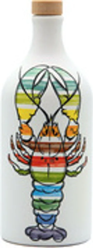 Handgemachter Keramikkrug Hummer mit Nativem Olivenöl Extra Monokultur Coratina 500 ml Frantoio Muraglia