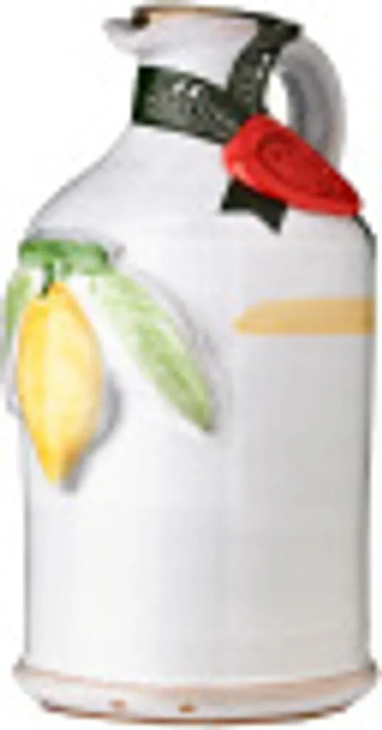 Handgemachter Keramikkrug mit Nativem Olivenöl Extra und Zitronen  250 ml Frantoio Galantino