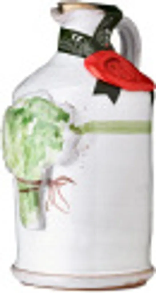 Handgemachter Keramikkrug mit Olivenöl Extra und Basilikum 250 ml Frantoio Galantino