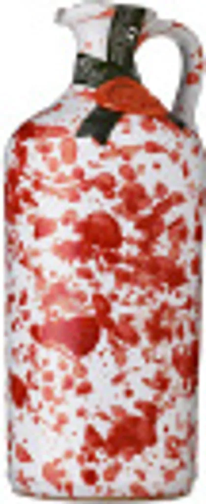 Handgemachter Keramiktonkrug Fantasia Rossa mit native Olivenöl extra 500 ml Frantoio Galantino