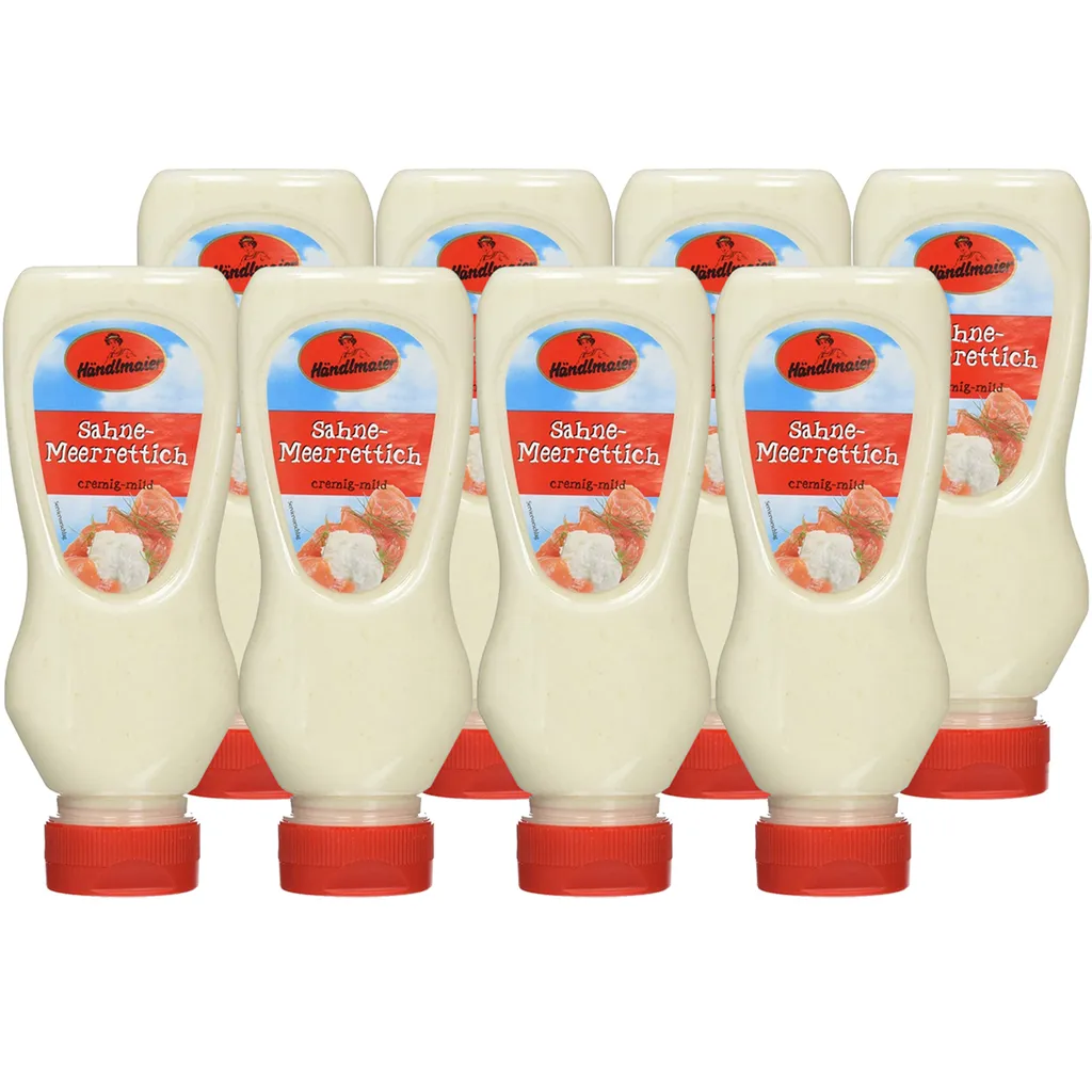 Händlmaier Sahne Meerrettich cremig mild Squeezeflasche 225g 8er Pack