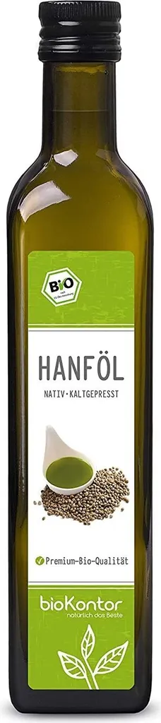 Hanfsamenöl 500ml I absolut rein - nativ und kaltgepresst von bioKontor