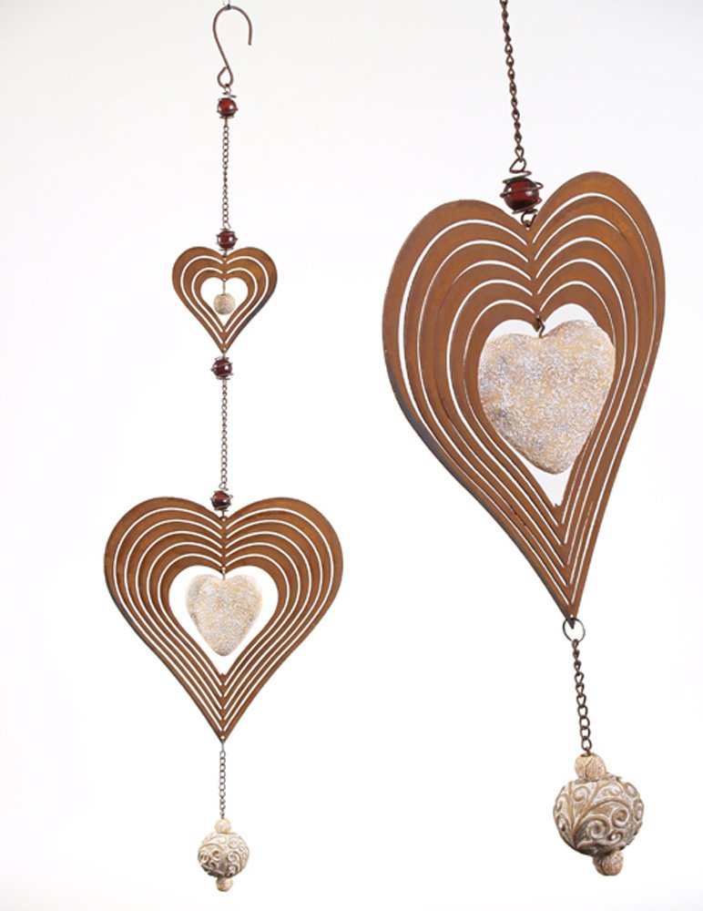 Hanging Decoration Heart Metal/Polyresin 212