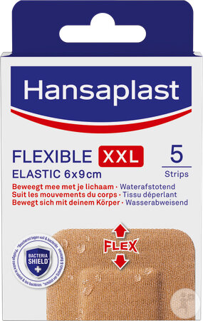 Hansaplast Flexible XXL Elastic 6x9cm Water-repellent 5 plasters