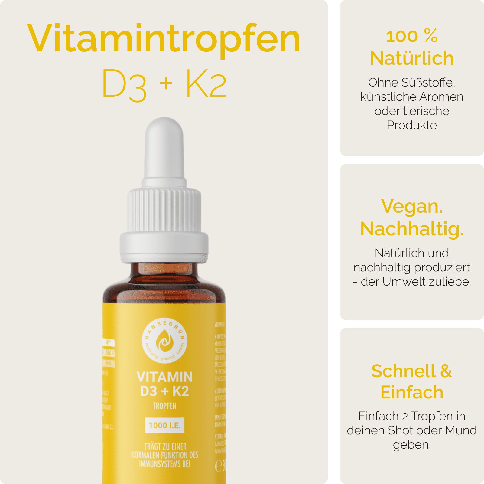 Hansegrün Vitamin D3/K2 drops