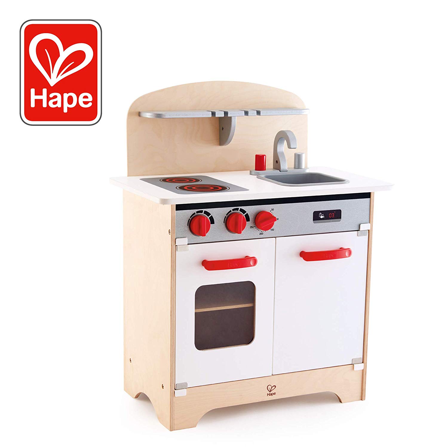 Hape International Hape E3152 Play Synthetic Wooden Kitchen Cooker Gourmet White