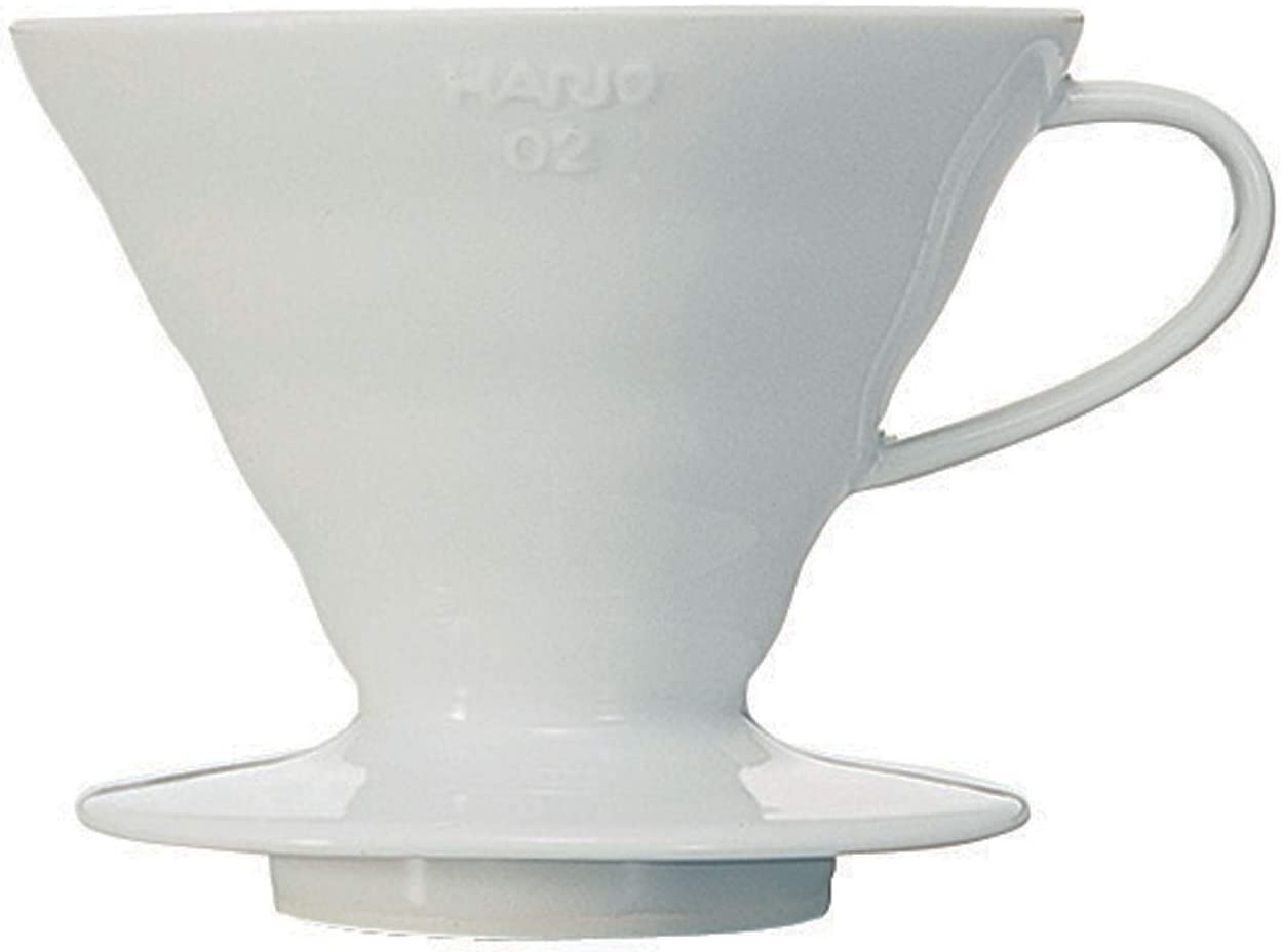Hario VDC-02W 1-Piece Ceramic V60 Coffee Dripper, White