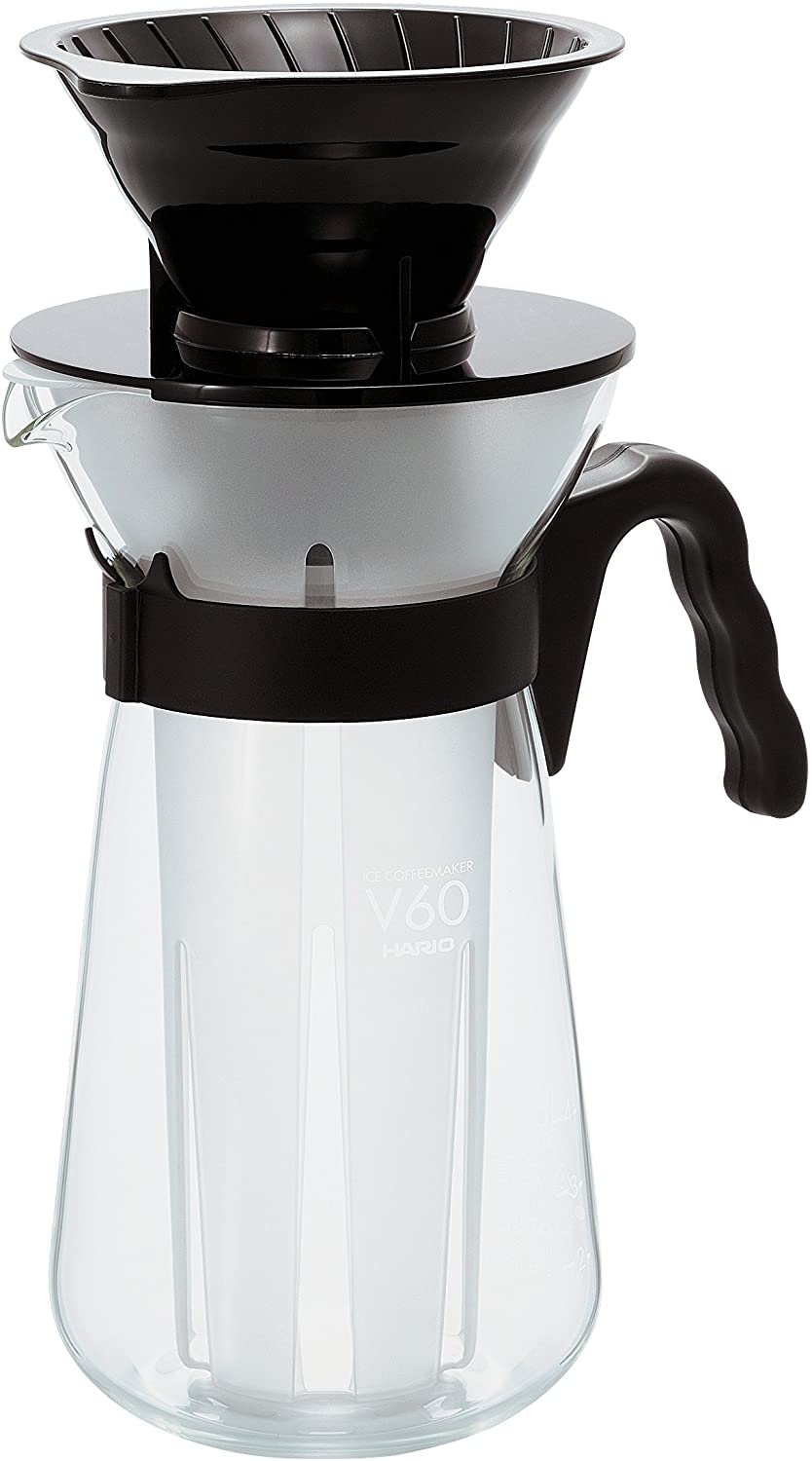 Hario VIC-02B 1-Piece Glass Ice-Coffee Maker, Black
