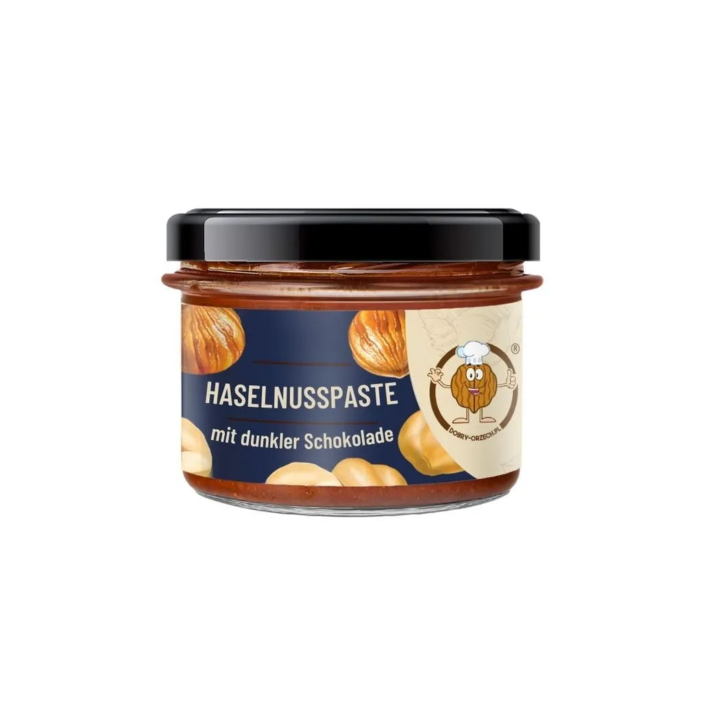 Haselnusspaste mit dunkler Schokolade (180g)