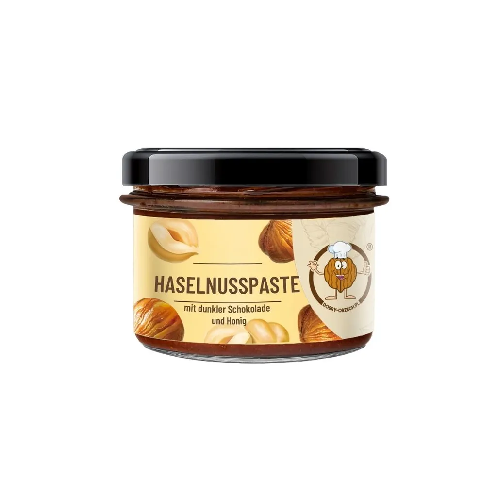 Haselnusspaste mit dunkler Schokolade und Honig (270g)