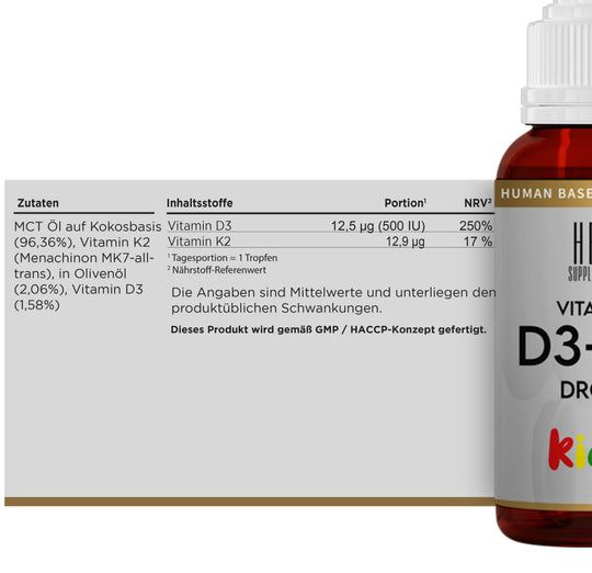 HBN Supplements - Vitamin D3/K2 Kids