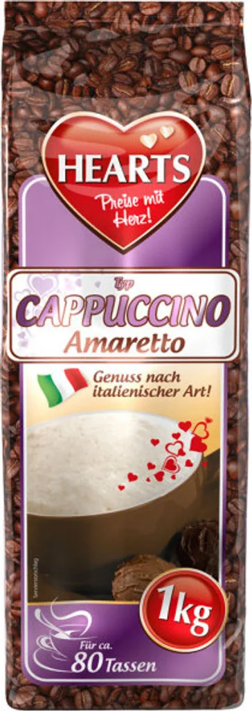 HEARTS Cappuccino Amaretto 20 x 1kg - Vorteilspack Weihnachtsmarkt