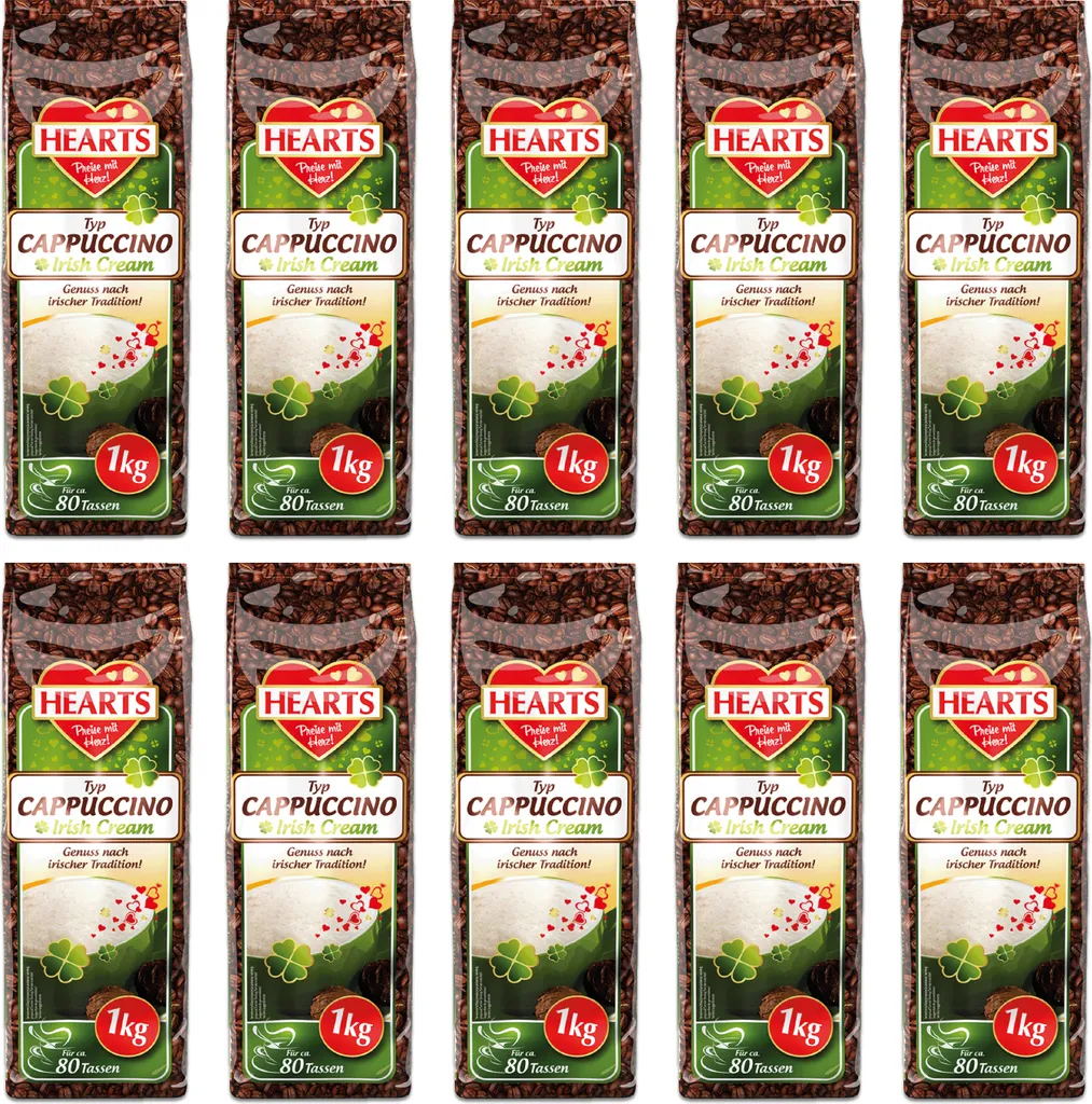 HEARTS Cappuccino Irish Cream 10 x 1kg Vorratspackung Instantkaffee