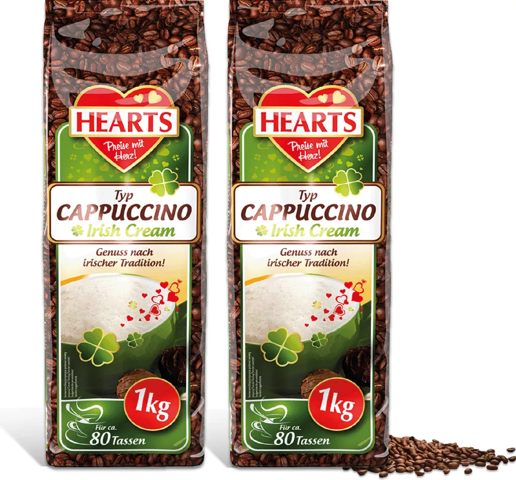 HEARTS Cappuccino Irish Cream 2 x 1kg Kaffeespezialität