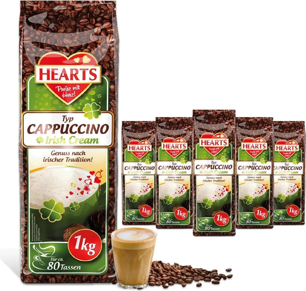 HEARTS Cappuccino Irish Cream 5 x 1kg Großpackung