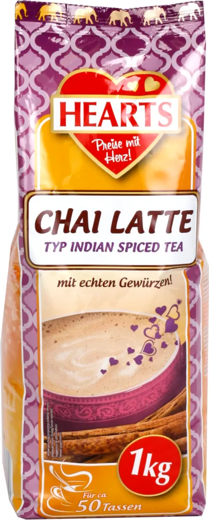 HEARTS Chai Latte Pulver 1kg  Instant Tee-Getränk 65 Tassen