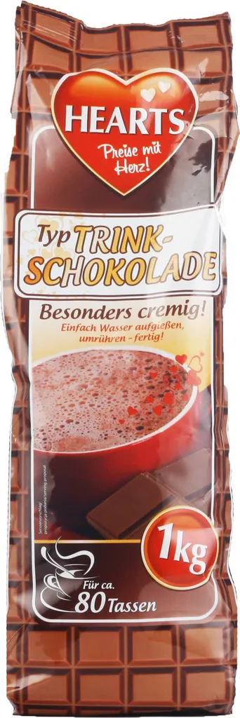 HEARTS Drinking Chocolate 1kg Instant Drink Powder