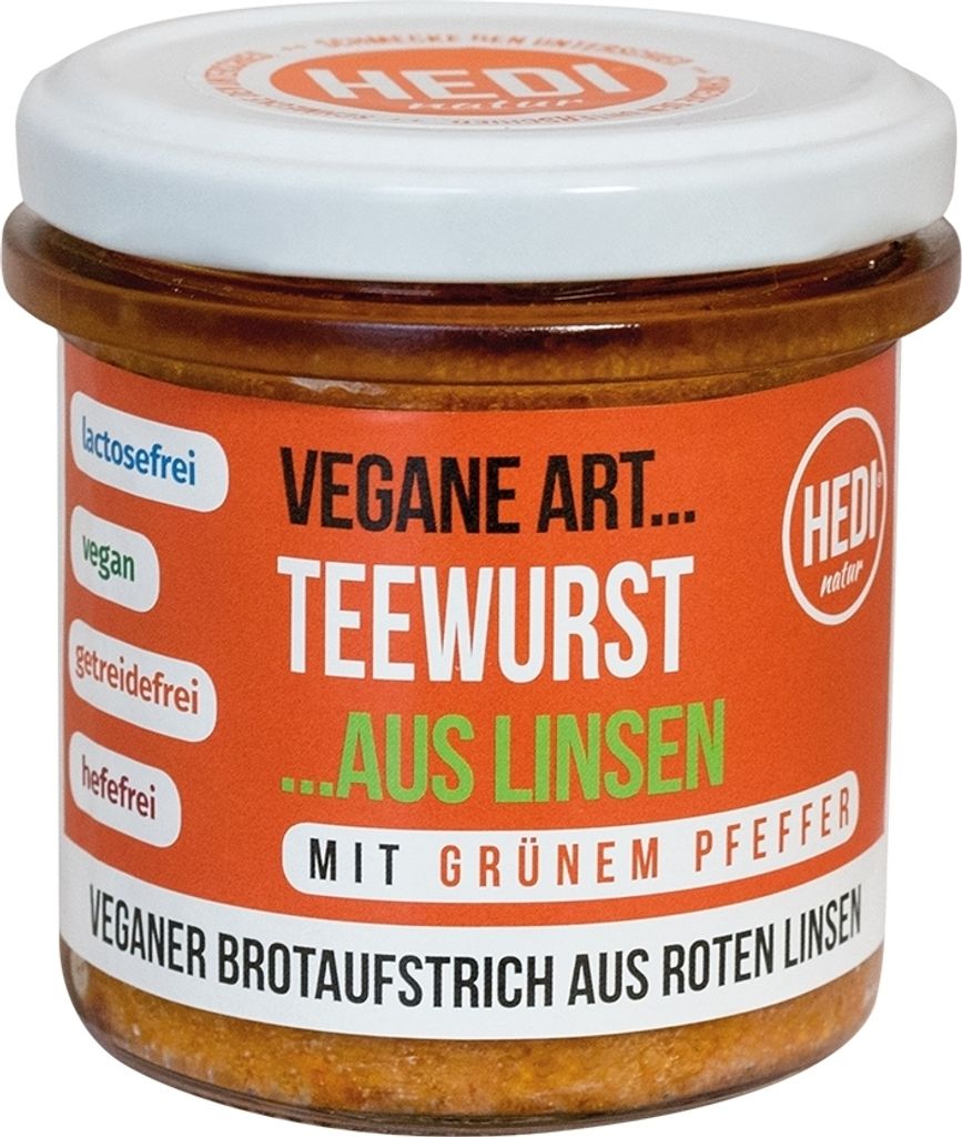 Hedi Vegane Art. . Teewurst mit grünem Pfeffer -- 140g