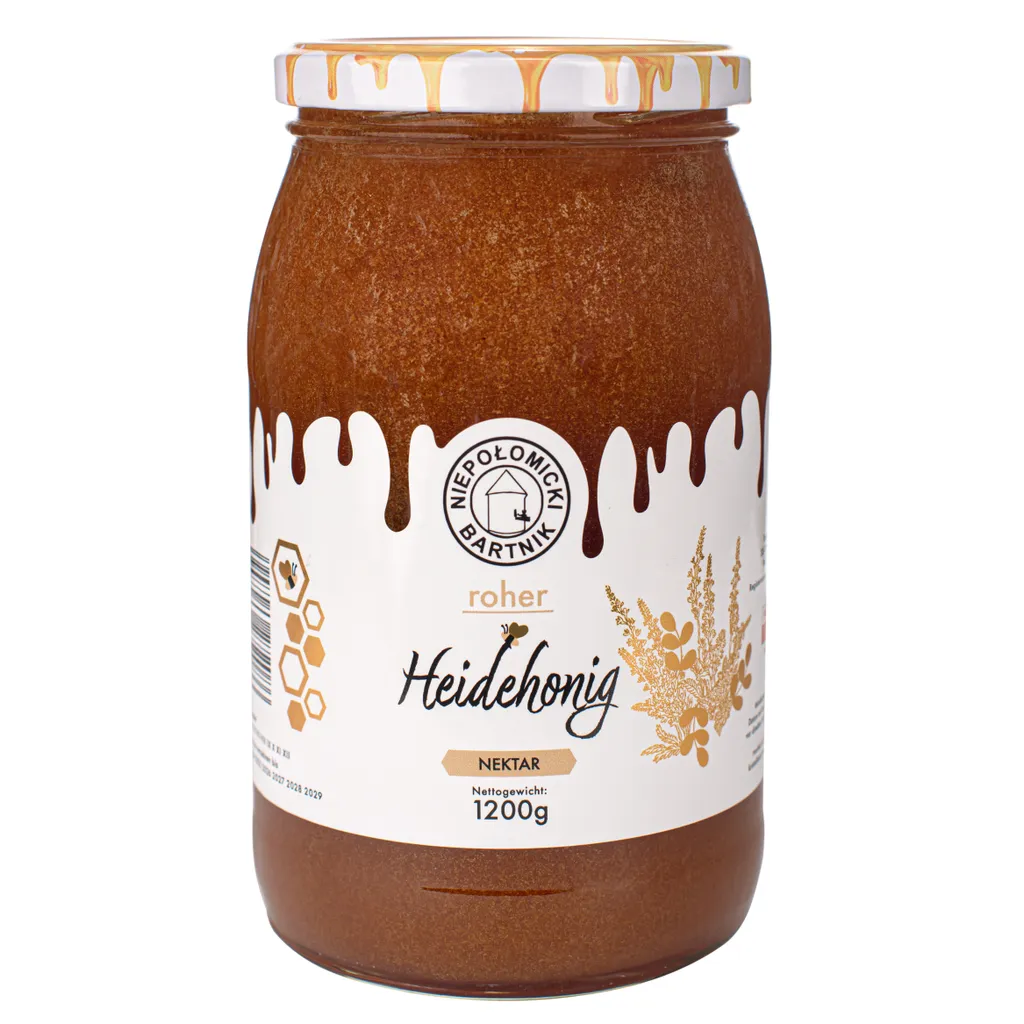 Heidehonig 1200g Roh und Frisch Großes Glas Honig direkt aus der Imkerei