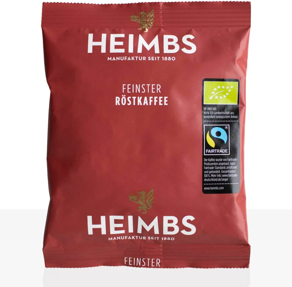 Heimbs Roasted Coffee Fairtrade - 60 x 70g ground coffee, filter coffee