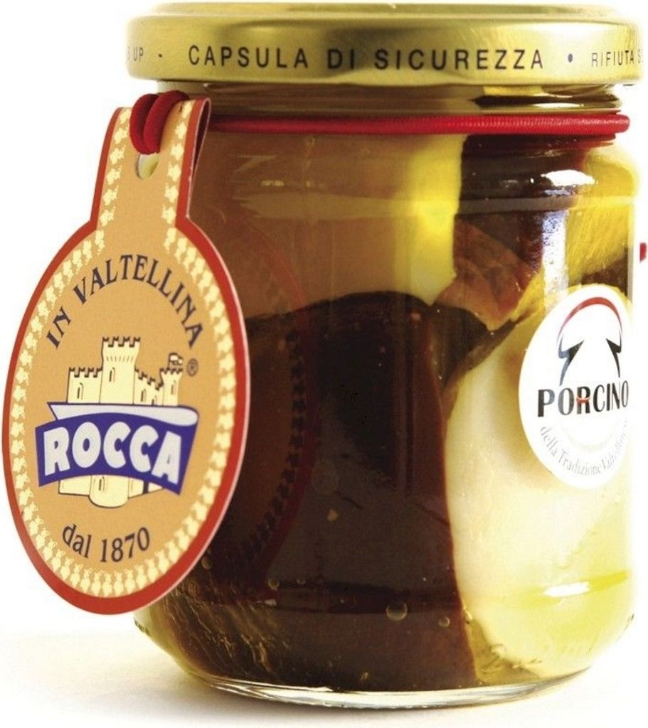 Sliced ​​local porcini mushrooms in olive oil 212 ml. - Rocca 1870
