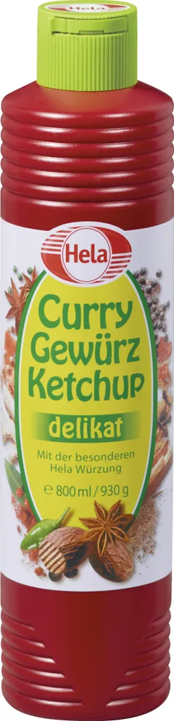 Hela Curry Gewürzketchup delikat lieblich würzige Note 800ml