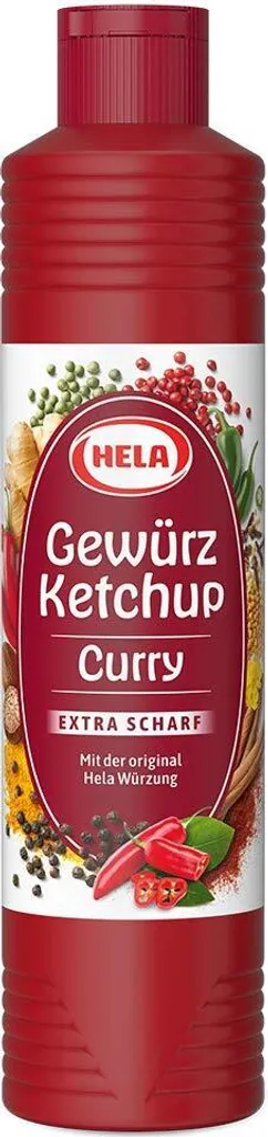 Hela Curry Gewürzketchup extra scharfen Geschmack 800ml 6er Pack