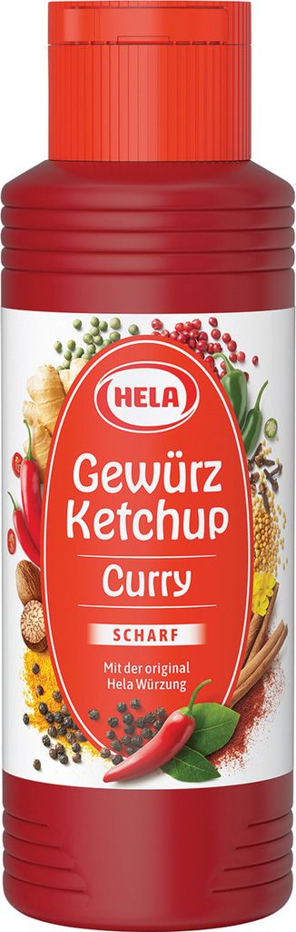 Hela Gewürz Ketchup Curry scharf mit Pfeffer Chili und Paprika 300ml