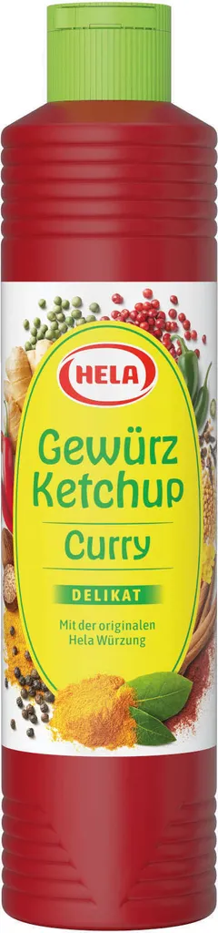 Hela Ketchup Curry delikat Gewürzketchup 800 ml Flasche Ketchupflasche Soße