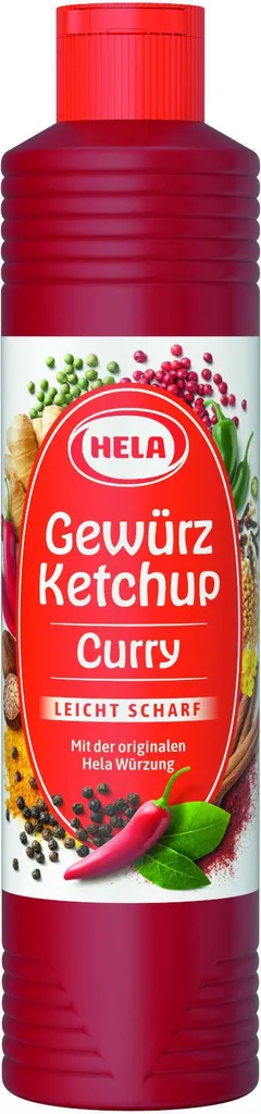 Hela Ketchup Curry leicht scharf 800 ml Gewürzketchup Flasche Ketchupflasche