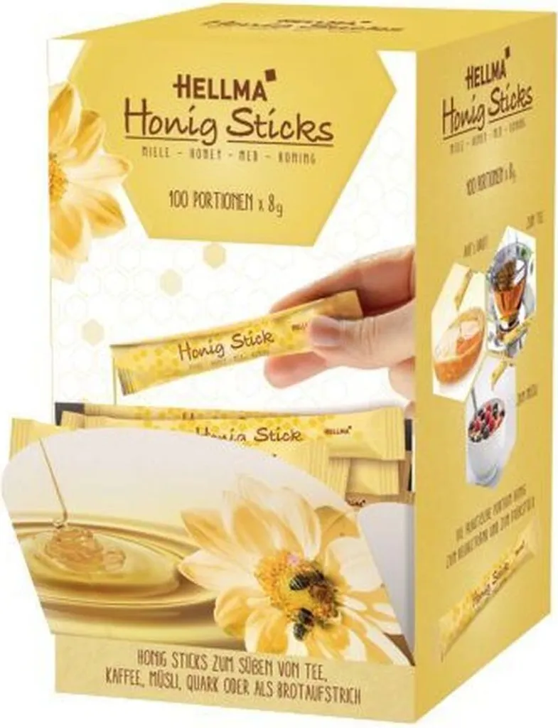 Hellma Honig Sticks Einzelportionen 100 Stück á 8 g - 1 x 800 g