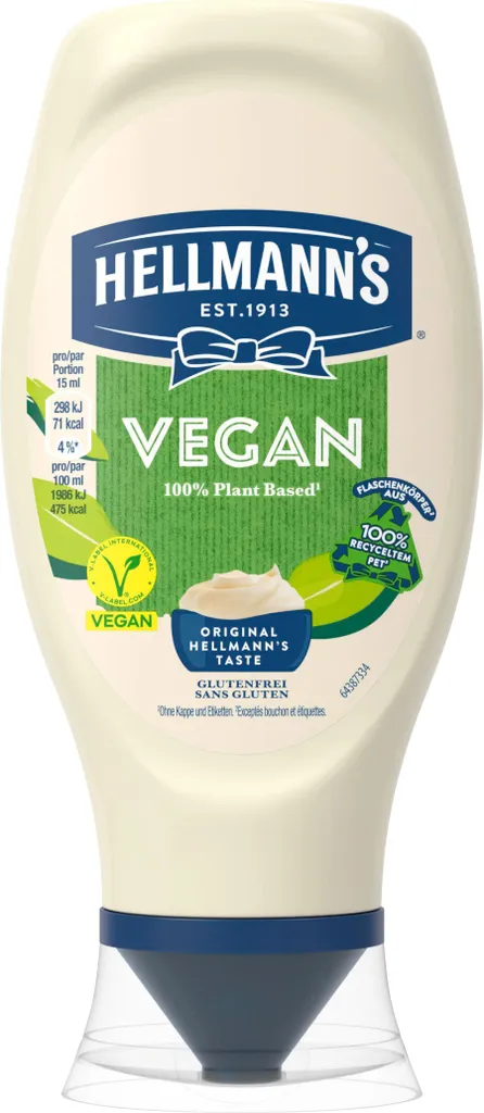 Hellmanns Vegan Mayo  Alternative zu Mayonnaise Flasche 430ml