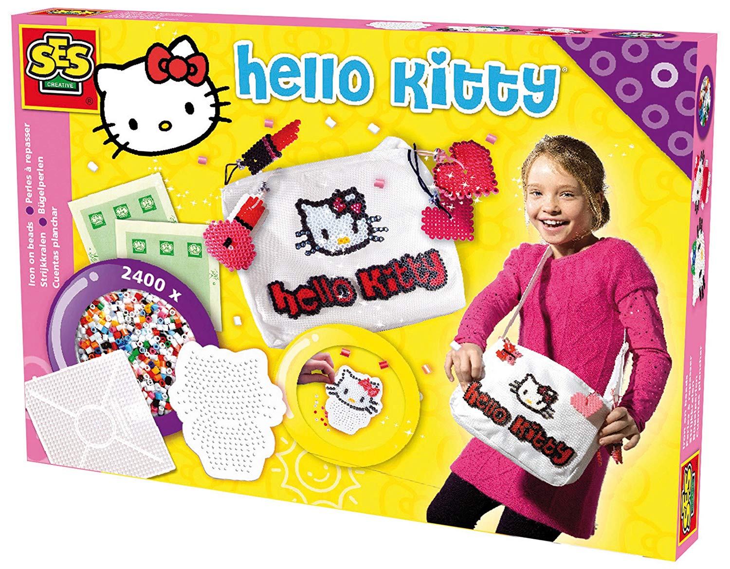 SES Creative Hello Kitty Beads Iron On Beads Bag
